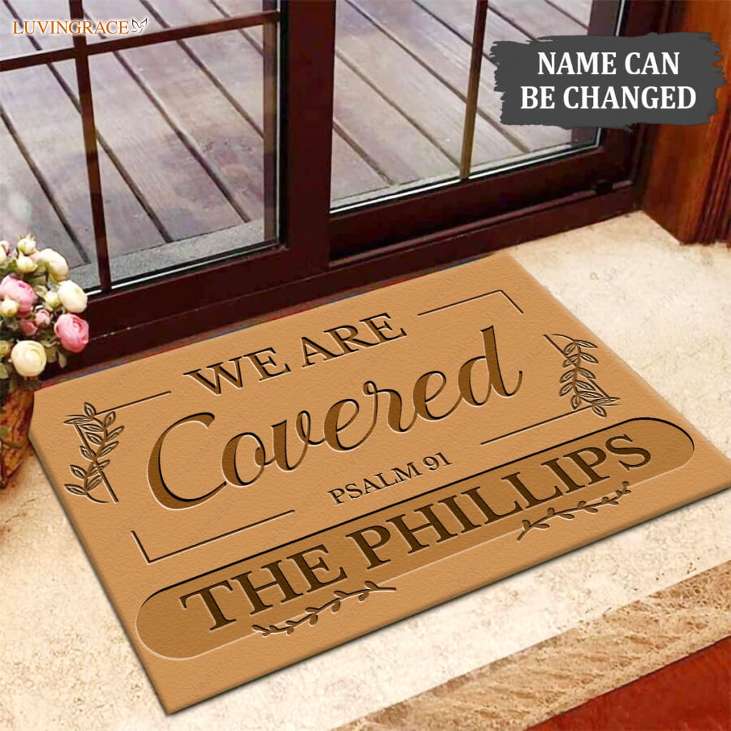 Luvingrace M62 Decorative Monogram Collection We Are Covered Personalized Doormat