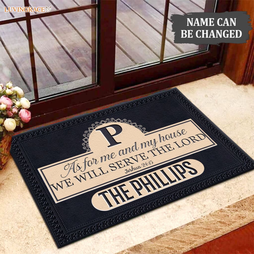 Luvingrace M63 Luxury Monogram Collection As For My House Personalized Doormat