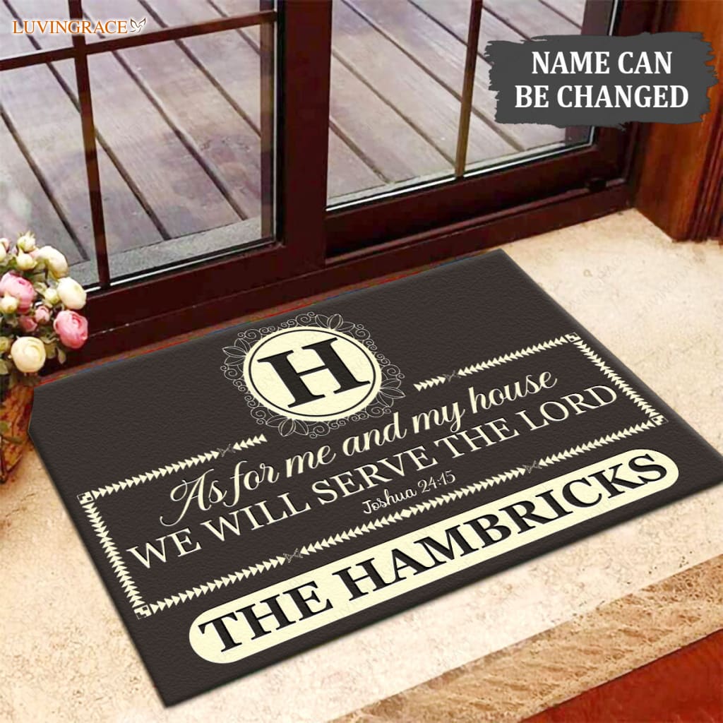 Luvingrace M64 Luxury Monogram Collection As For My House Personalized Doormat