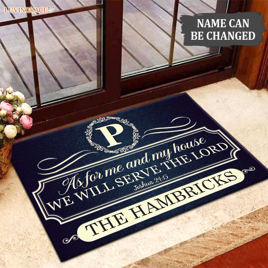 Luvingrace M65 Decorative Monogram Collection As For My House Personalized Doormat