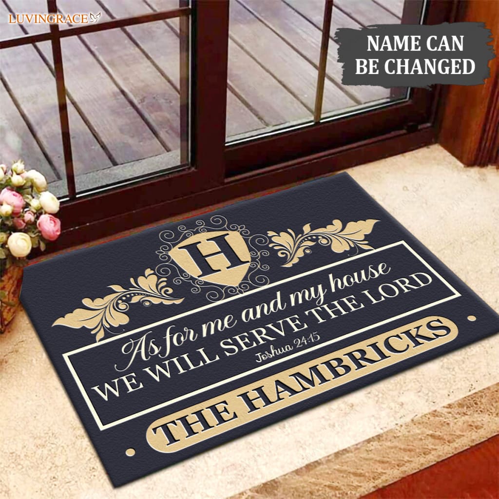 Luvingrace M66 Decorative Monogram Collection As For My House Personalized Doormat