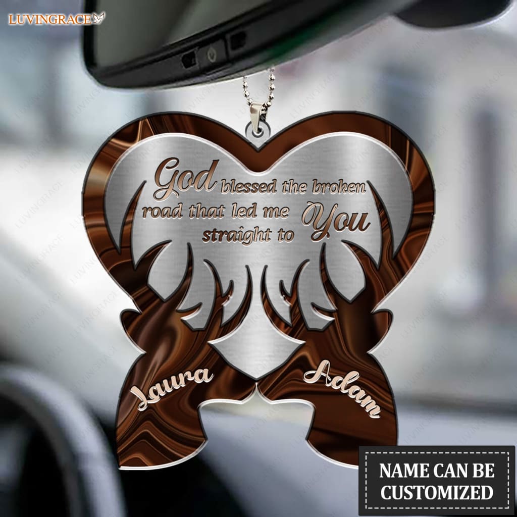 Luvingrace M66 Deer Couple God Blessed Personalized Ornament