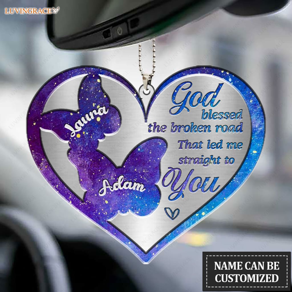 Luvingrace M67 Butterfly Couple God Blessed Personalized Ornament