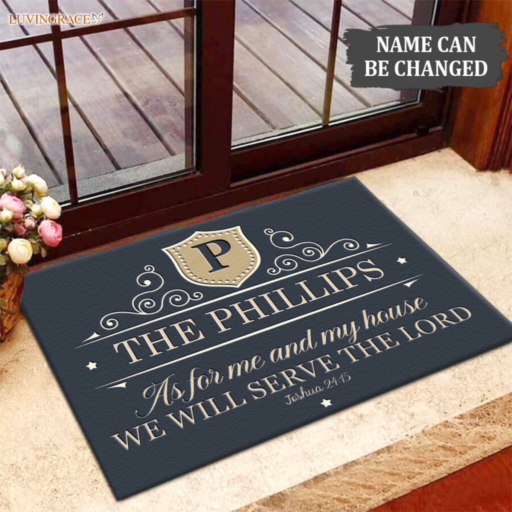 Luvingrace M67 Luxury Monogram Collection As For My House Personalized Doormat