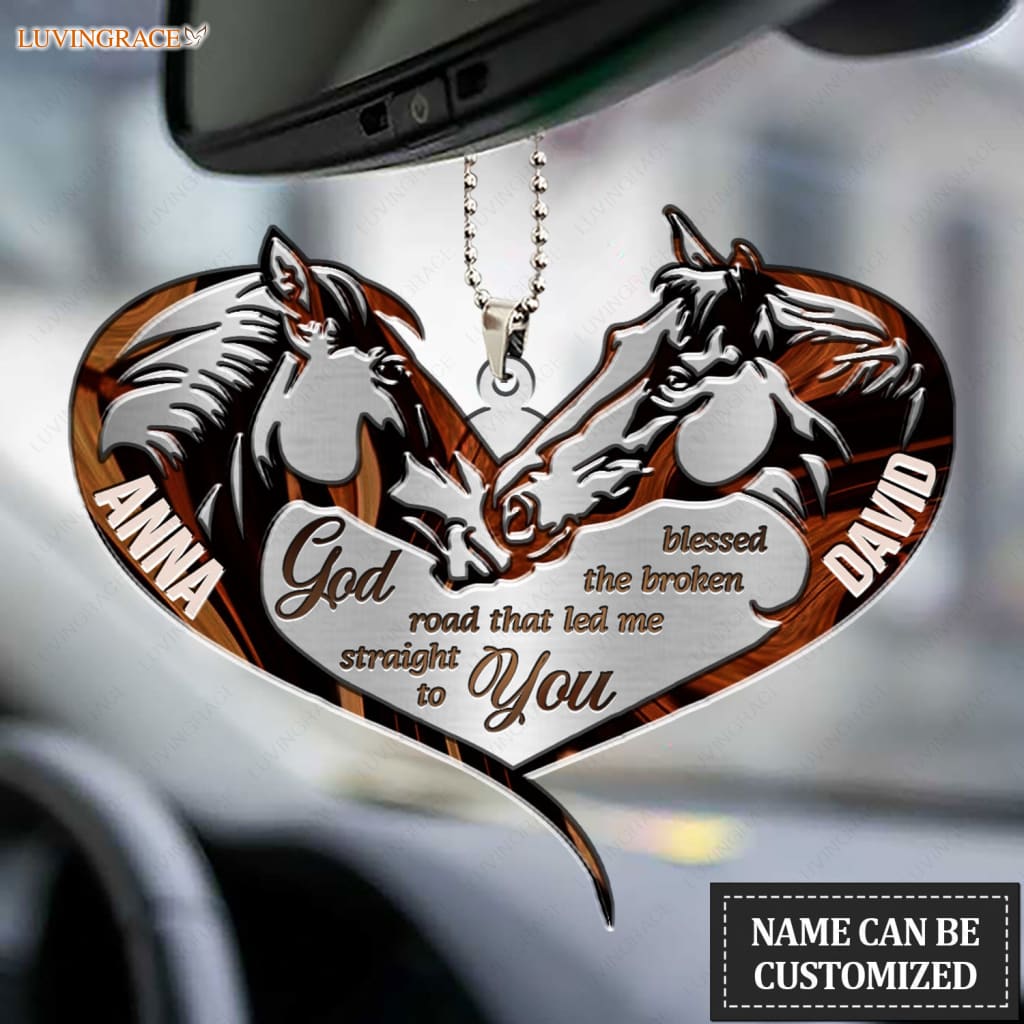 Luvingrace M68 Horse Couple God Blessed Personalized Ornament