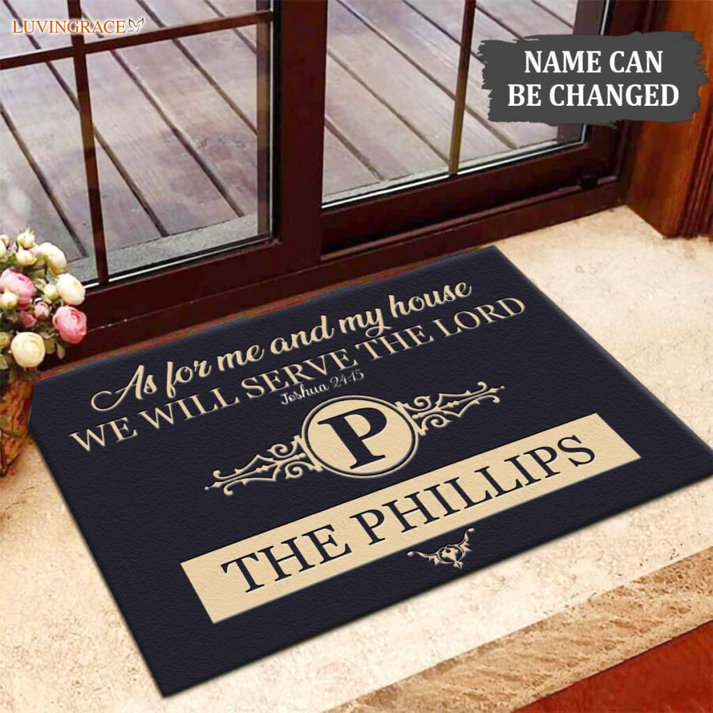 Luvingrace M70 Luxury Monogram Collection As For My House Personalized Doormat