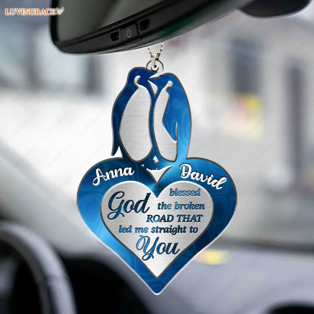 Luvingrace M70 Penguin Couple God Blessed Personalized Ornament