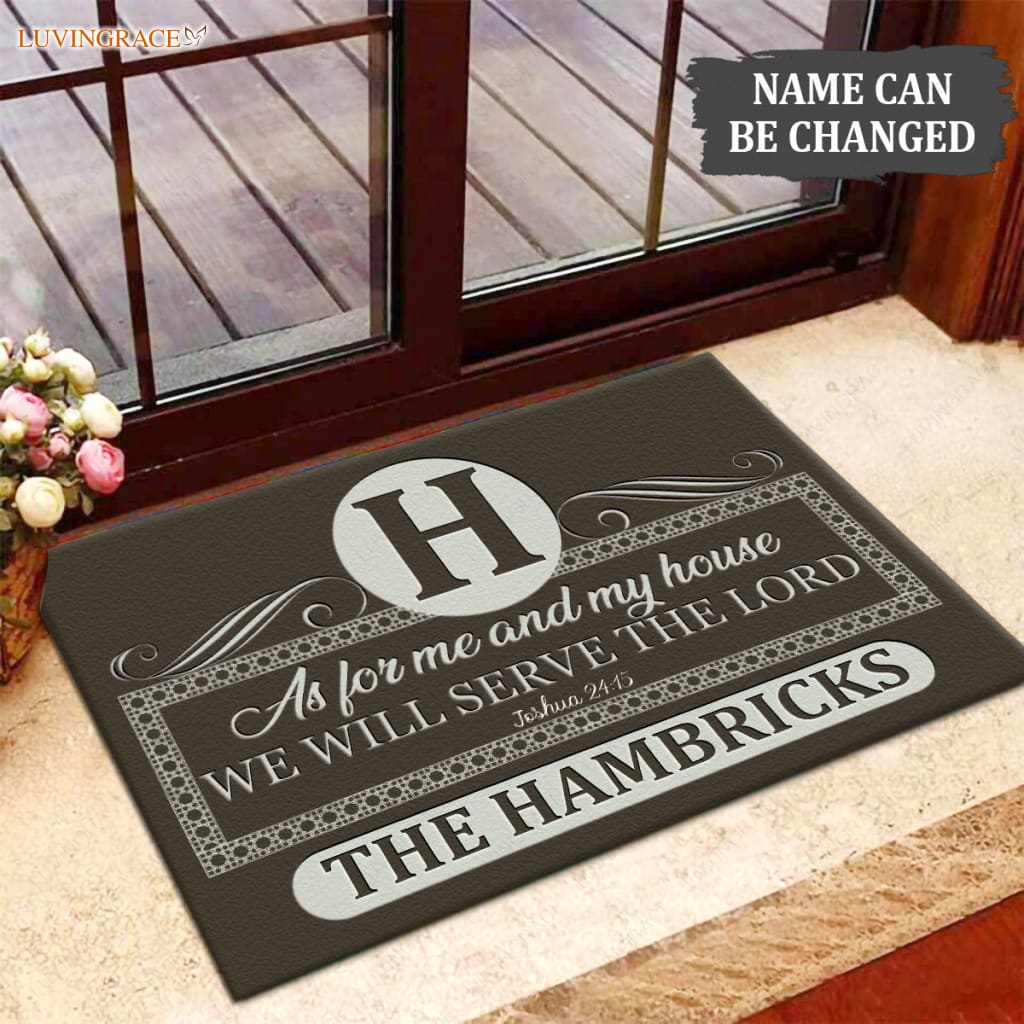 Luvingrace M71 Luxury Monogram Collection As For My House Personalized Doormat