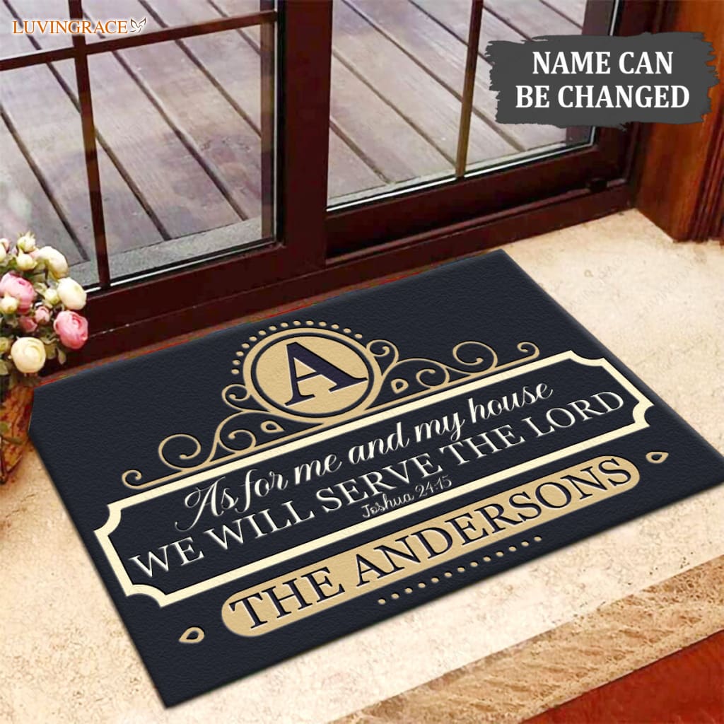 Luvingrace M72 Luxury Monogram Collection As For My House Personalized Doormat