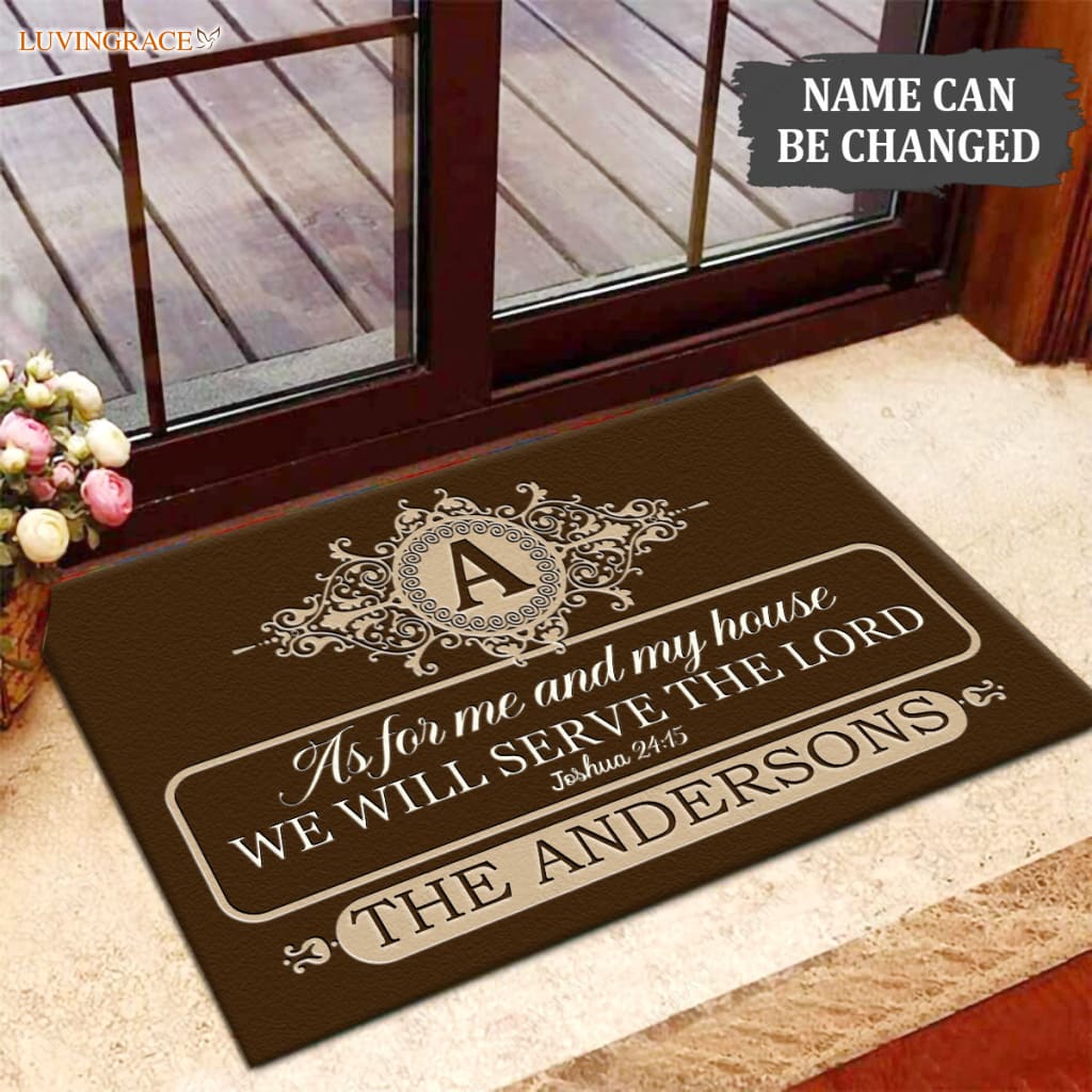 Luvingrace M74 Luxury Monogram Collection As For My House Personalized Doormat