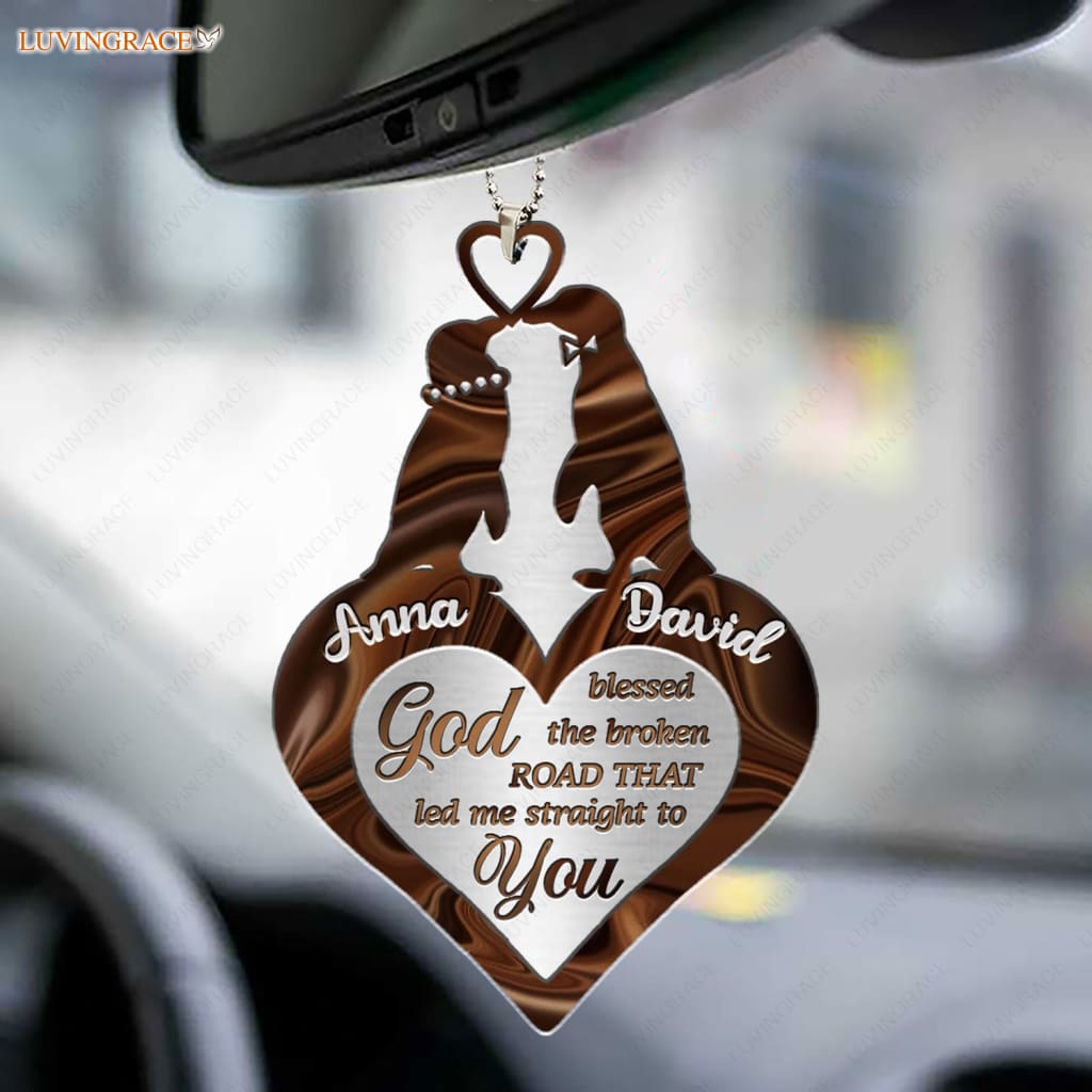 Luvingrace M74 Penguin Couple God Blessed Personalized Ornament