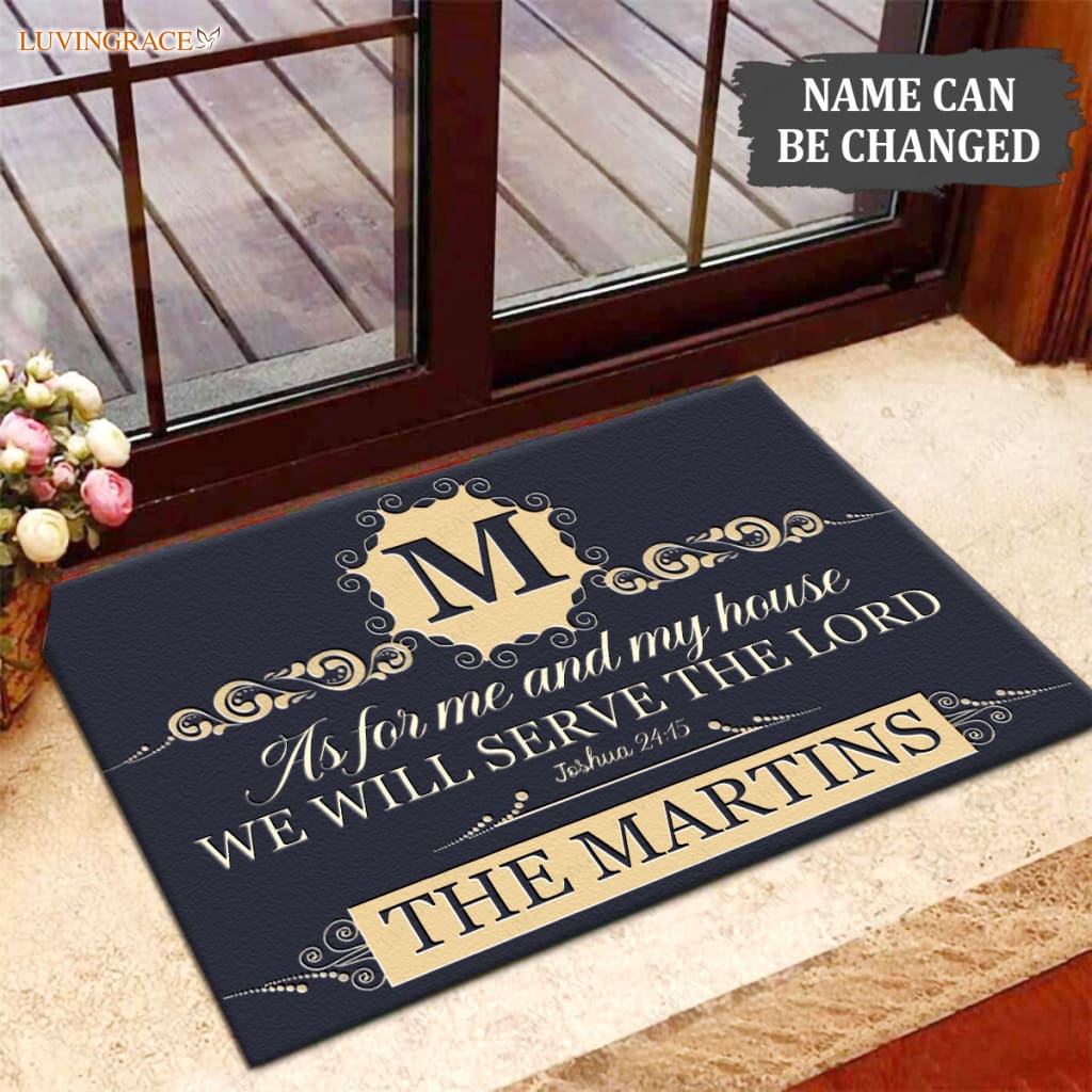 Luvingrace M75 Decorative Monogram Collection As For My House Personalized Doormat