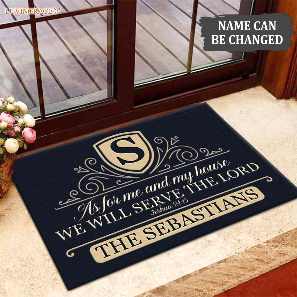 Luvingrace M76 Decorative Monogram Collection As For My House Personalized Doormat