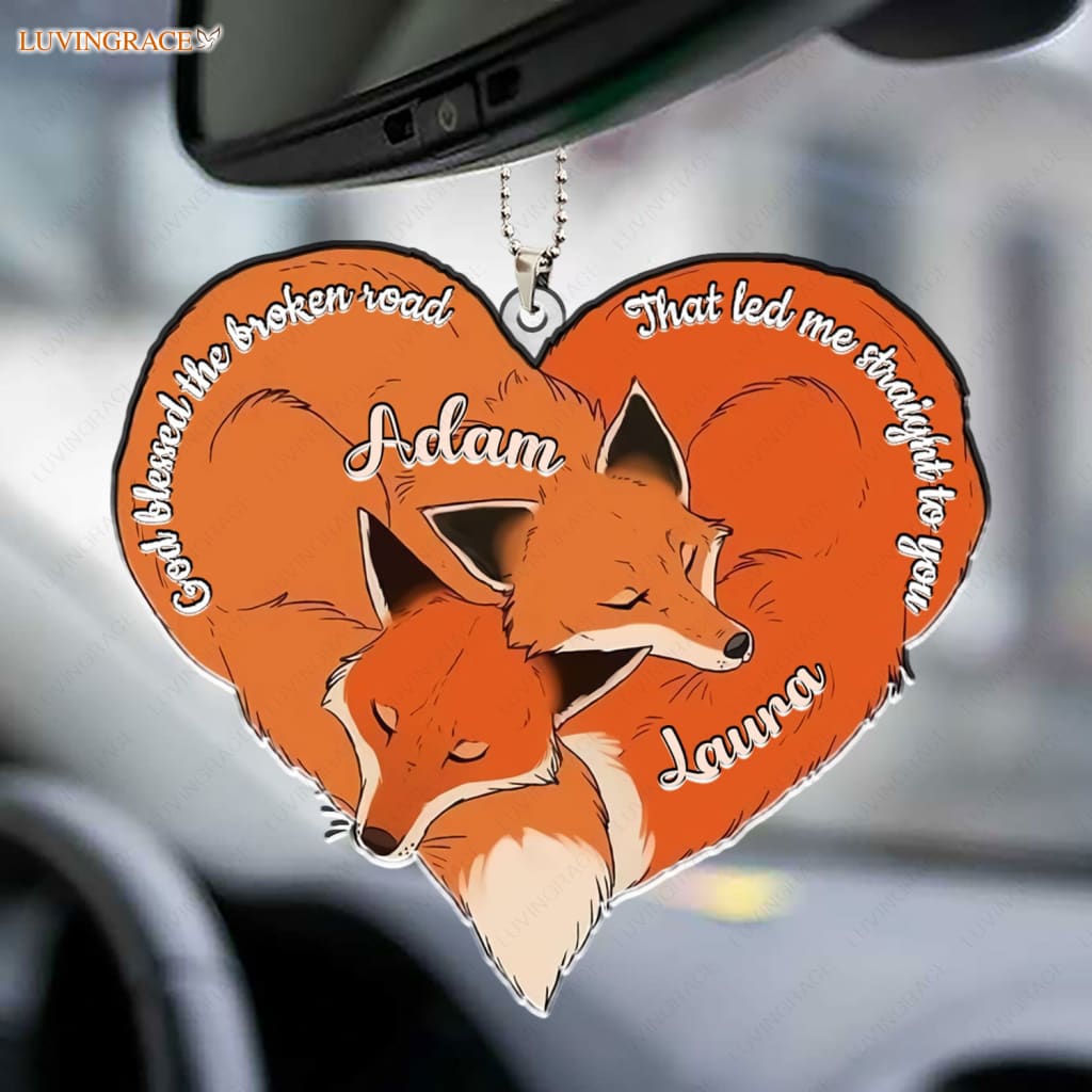 Luvingrace M77 Fox Couple God Blessed Personalized Ornament