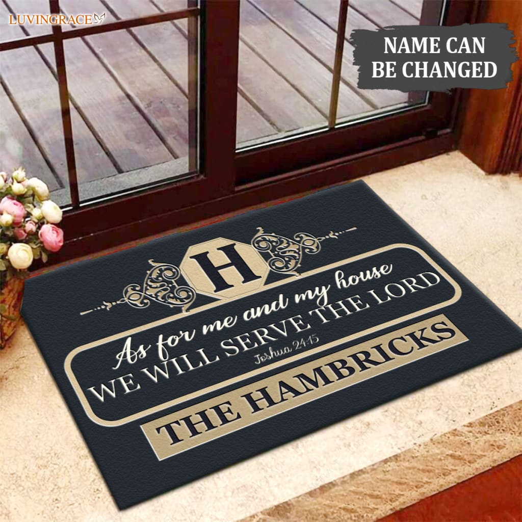 Luvingrace M78 Luxury Monogram Collection As For My House Personalized Doormat