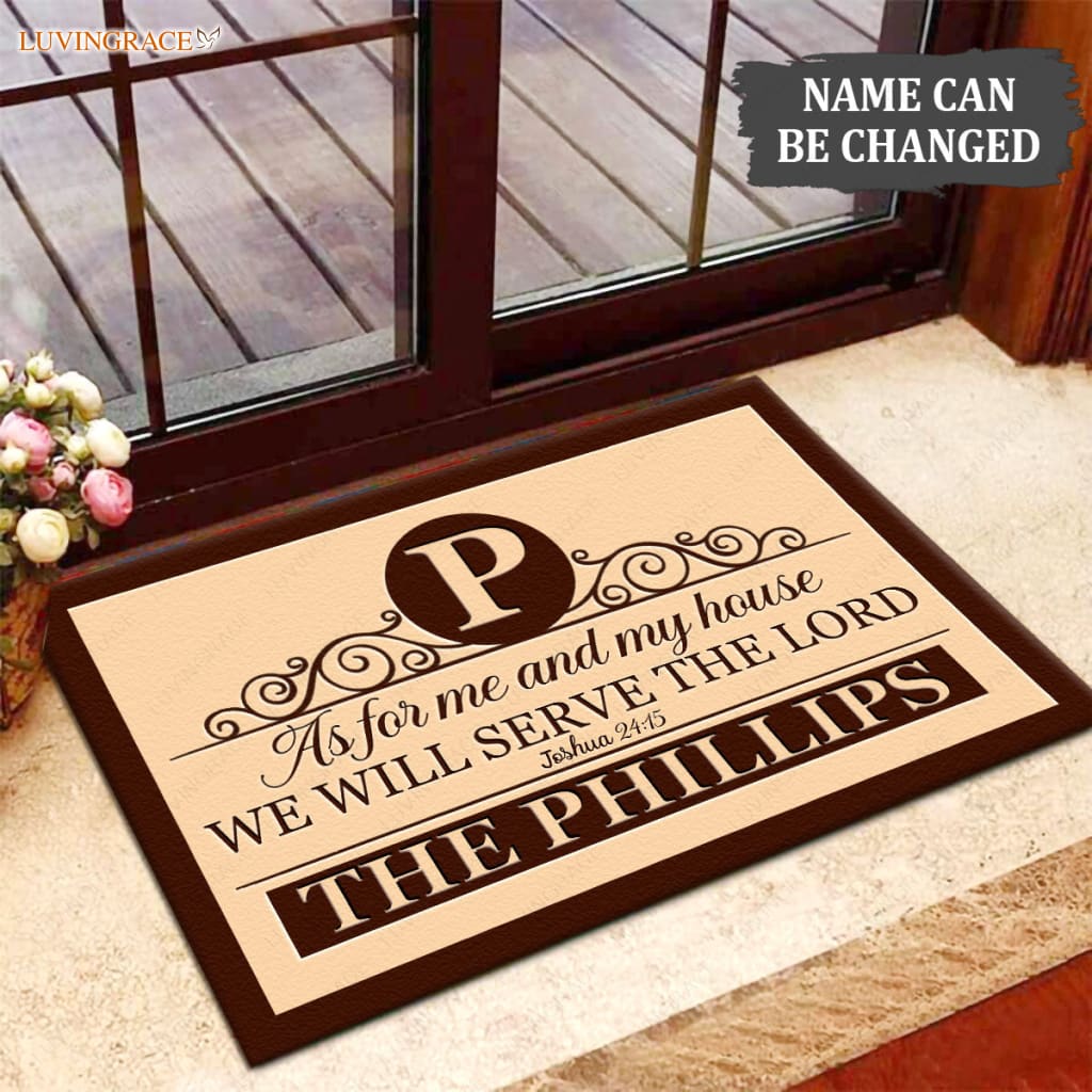 Luvingrace M79 Luxury Monogram Collection As For My House Personalized Doormat