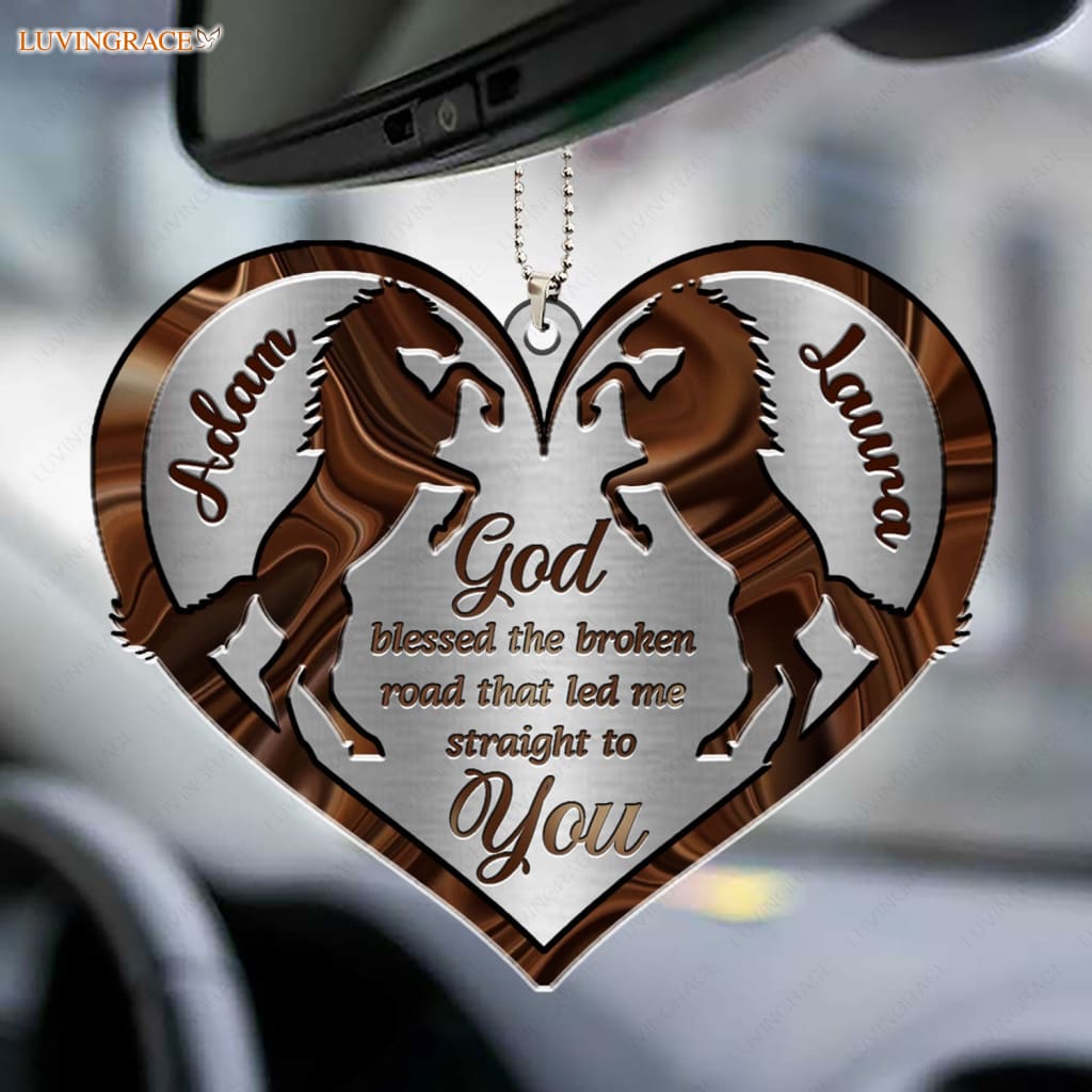 Luvingrace M81 Horse Couple God Blessed Personalized Ornament