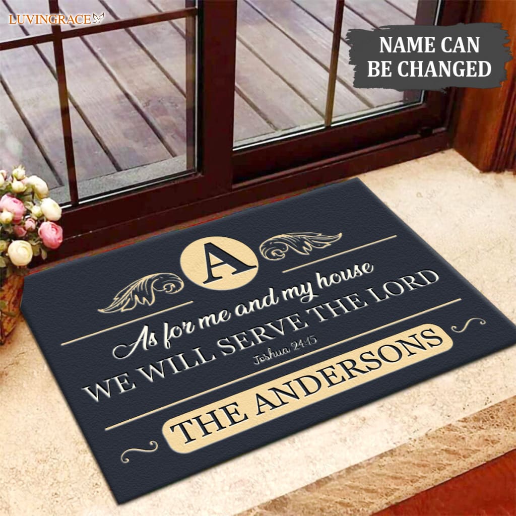 Luvingrace M83 Luxury Monogram Collection As For My House Personalized Doormat