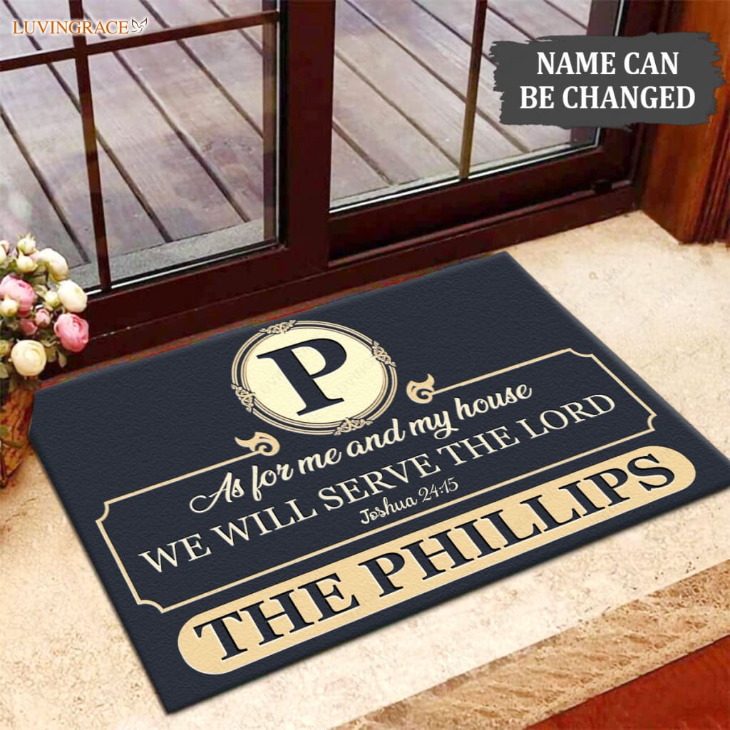 Luvingrace M84 Luxury Monogram Collection As For My House Personalized Doormat