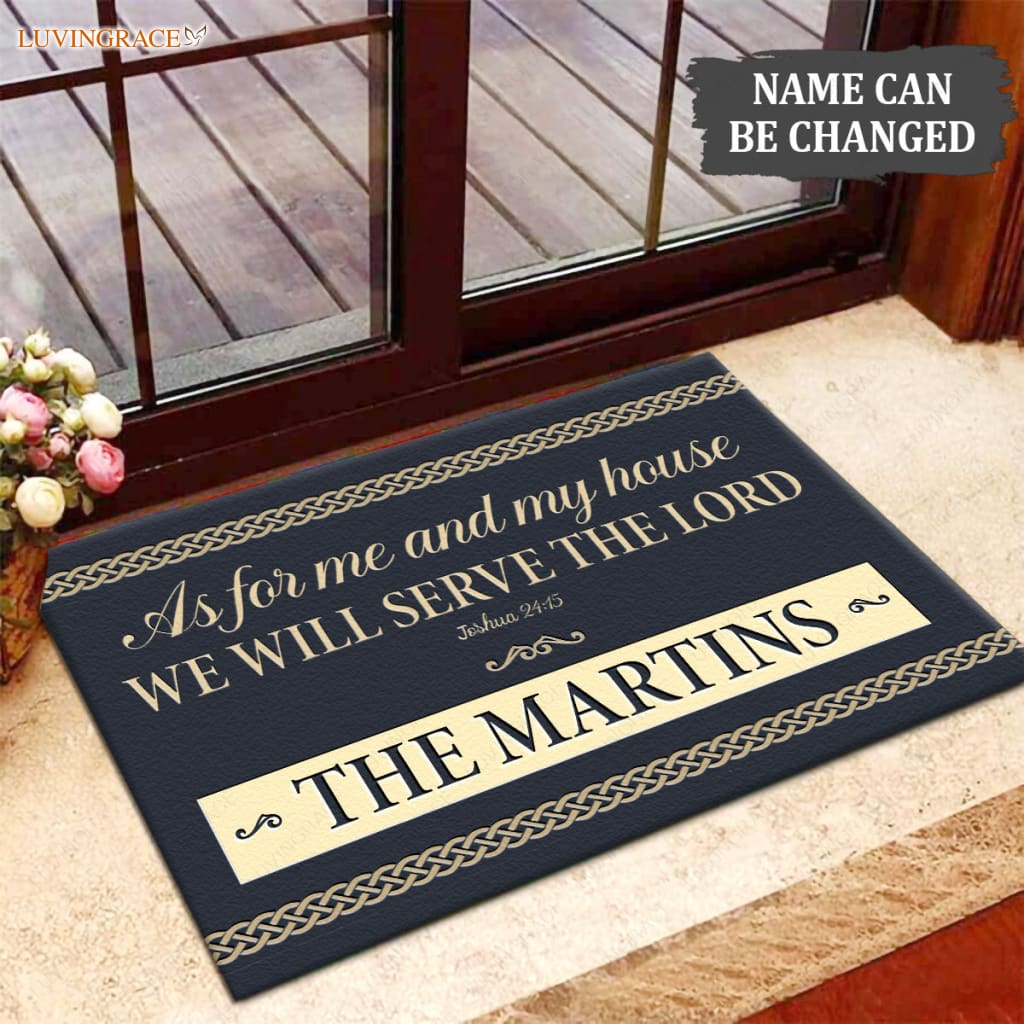 Luvingrace M85 Luxury Monogram Collection As For My House Personalized Doormat