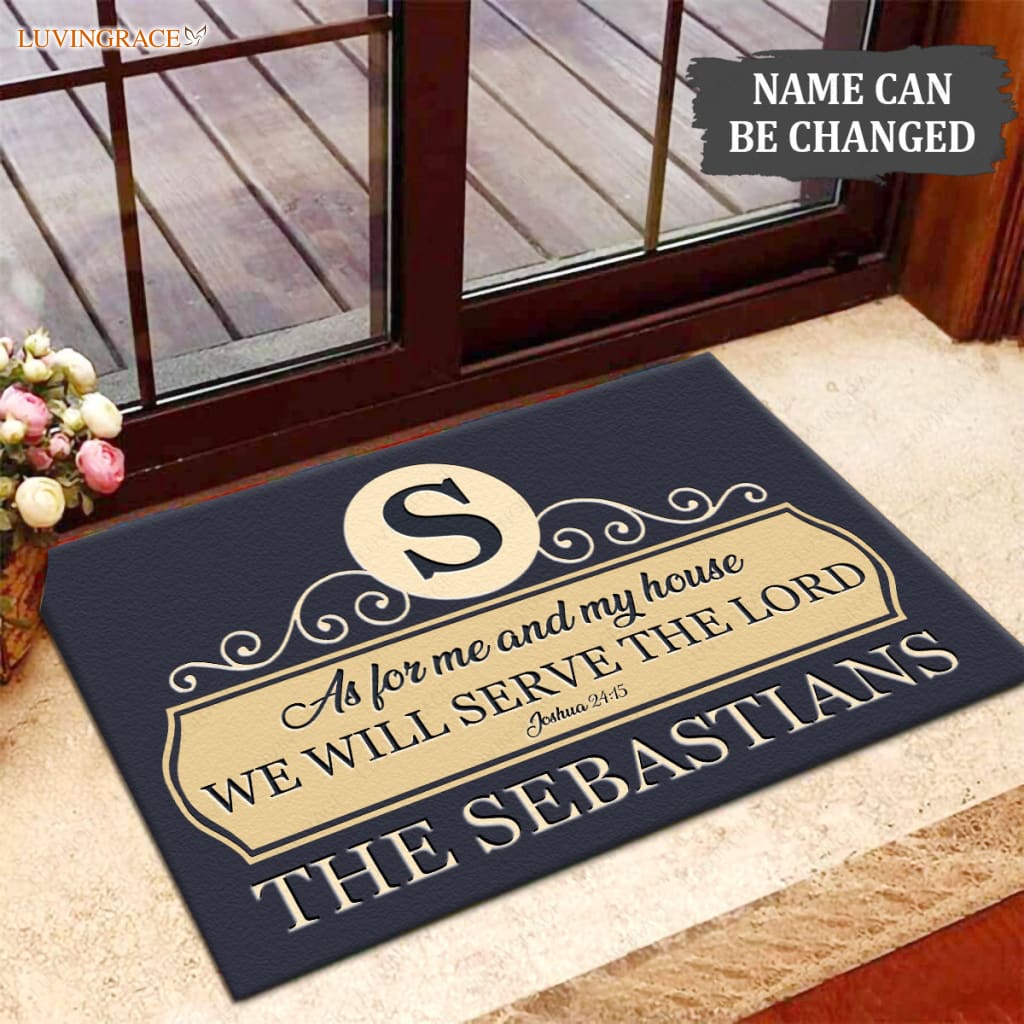 Luvingrace M87 Elegant Monogram Collection As For My House Personalized Doormat