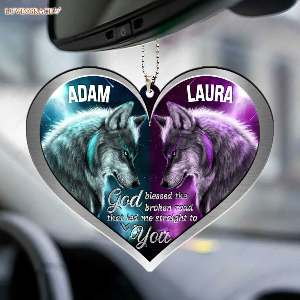 Luvingrace M88 Wolf Couple God Blessed Personalized Ornament