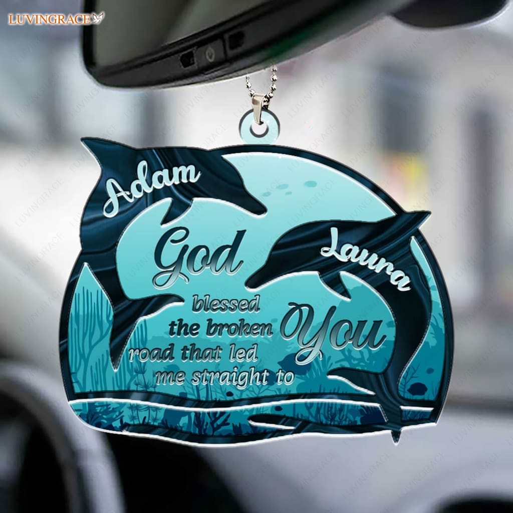 Luvingrace M90 Dolphin Couple God Blessed Personalized Ornament
