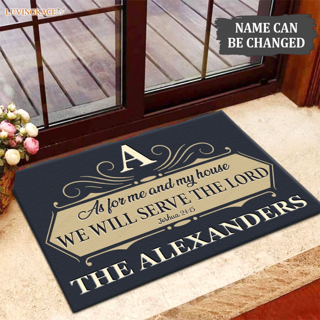 Luvingrace M90 Luxury Monogram Collection As For My House Personalized Doormat