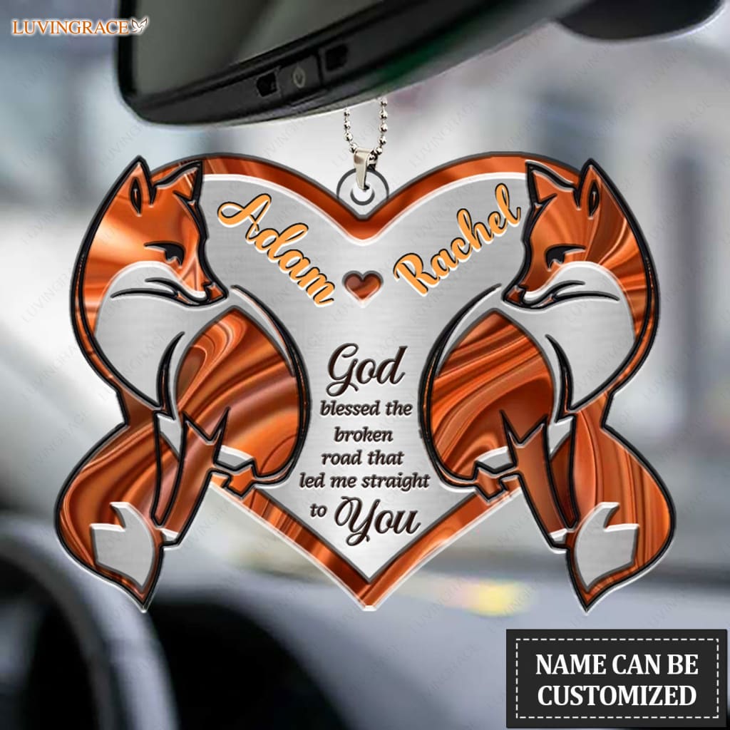 Luvingrace M92 Fox Couple God Blessed Personalized Ornament