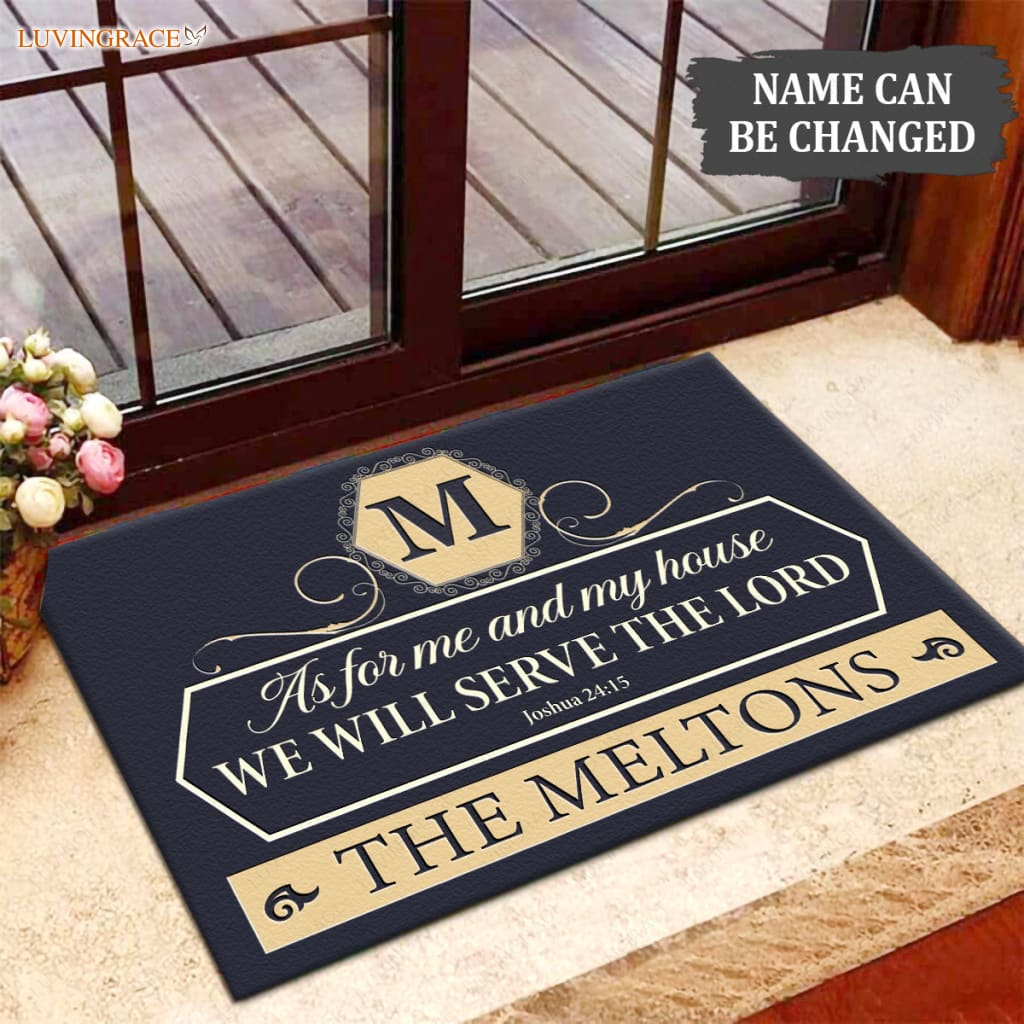 Luvingrace M92 Luxury Monogram Collection As For My House Personalized Doormat