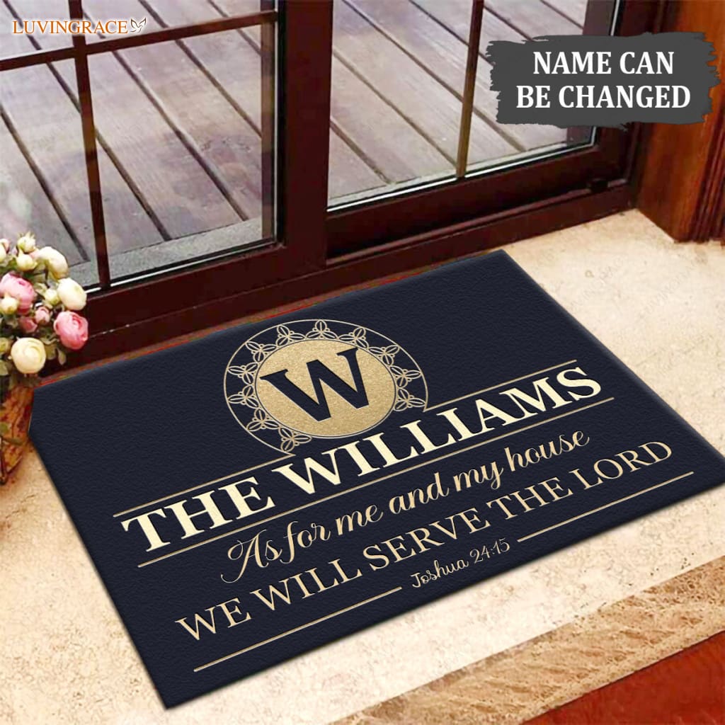 Luvingrace M93 Luxury Monogram Collection As For My House Personalized Doormat