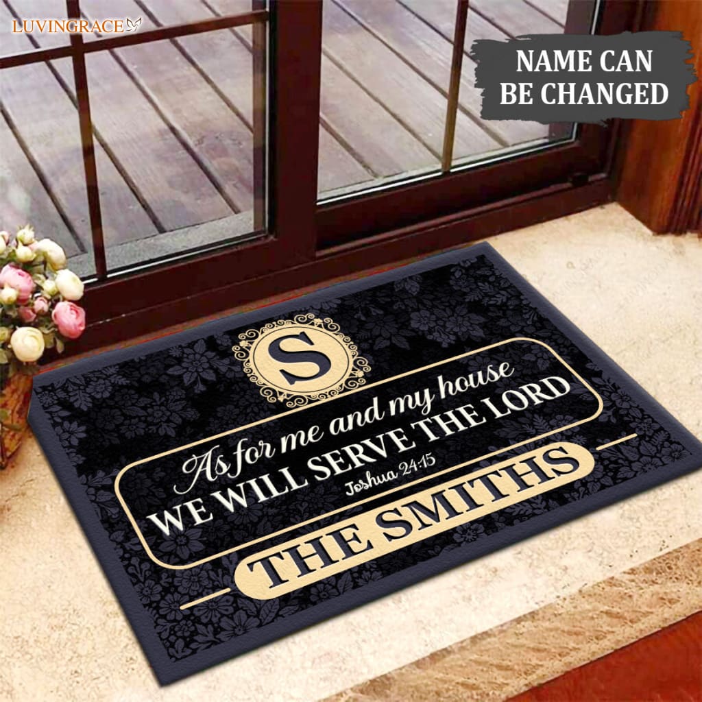 Luvingrace M94 Decorative Monogram Collection As For My House Personalized Doormat