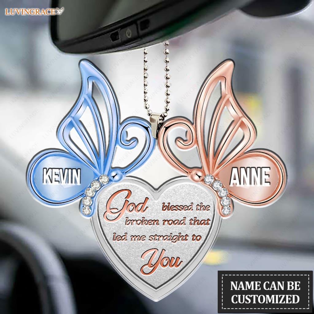 Luvingrace M95 Butterfly Couple God Blessed Personalized Ornament