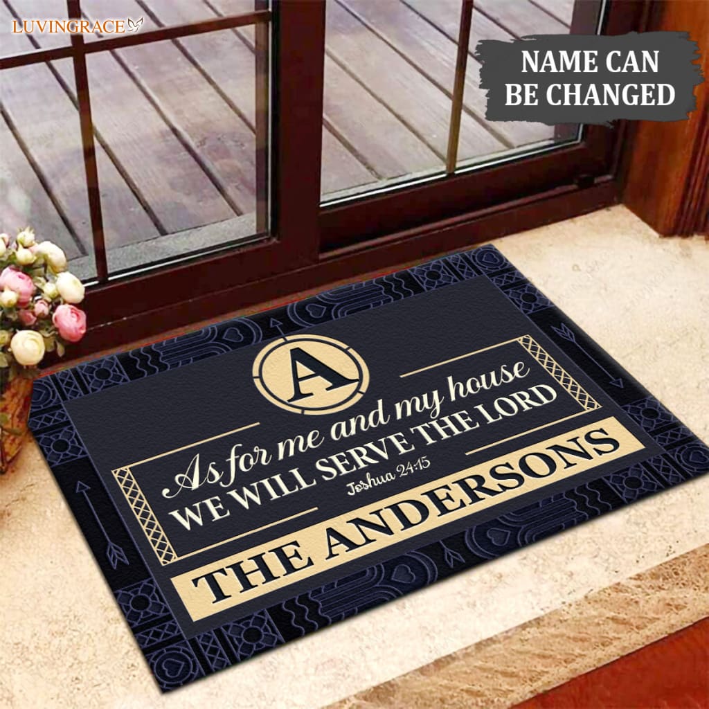 Luvingrace M96 Decorative Monogram Collection As For My House Personalized Doormat