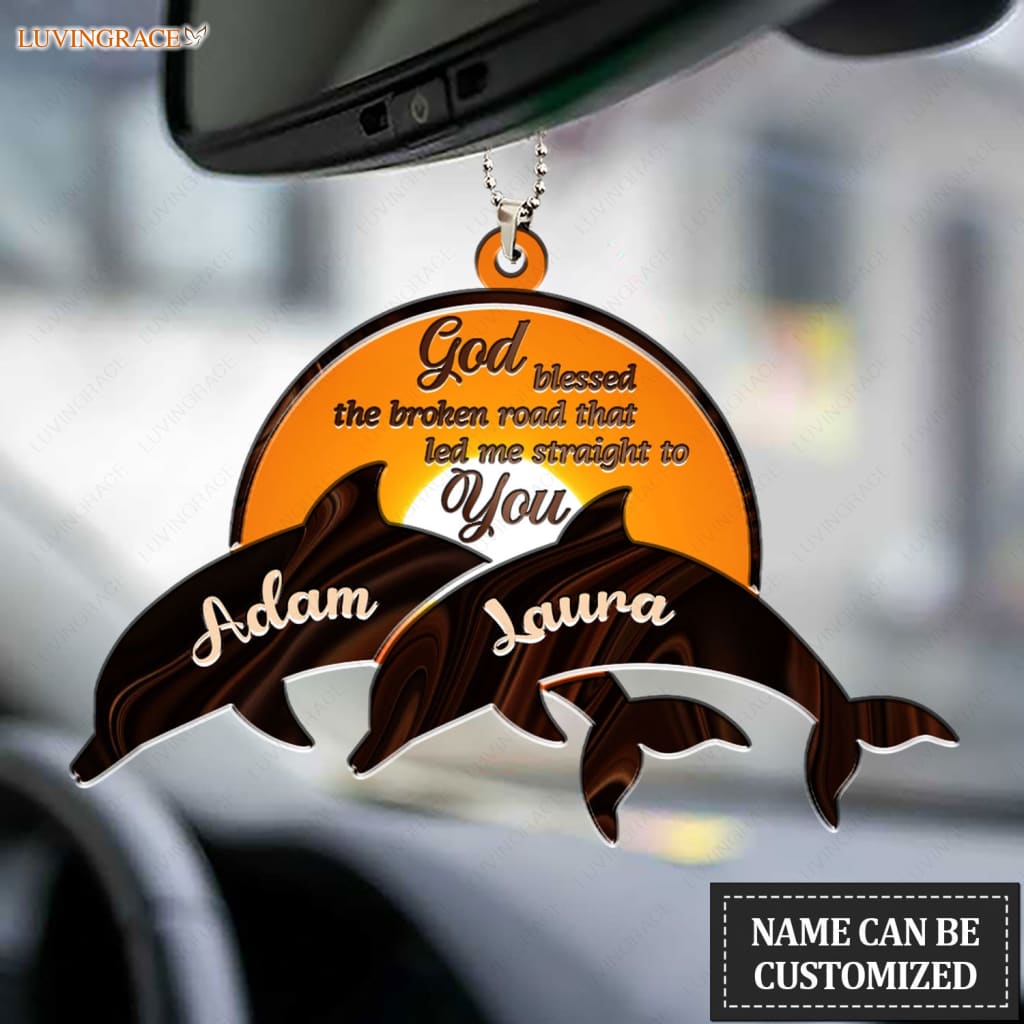 Luvingrace M97 Dolphin Couple God Blessed Personalized Ornament