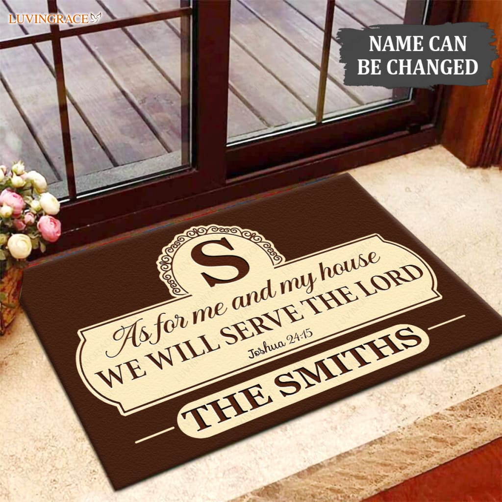 Luvingrace M97 Elegant Monogram Collection As For My House Personalized Doormat