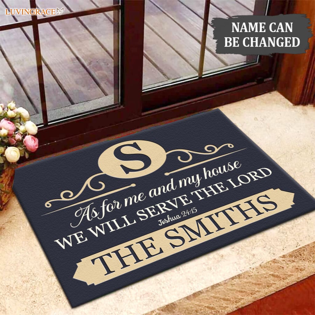 Luvingrace M98 Elegant Monogram Collection As For My House Personalized Doormat