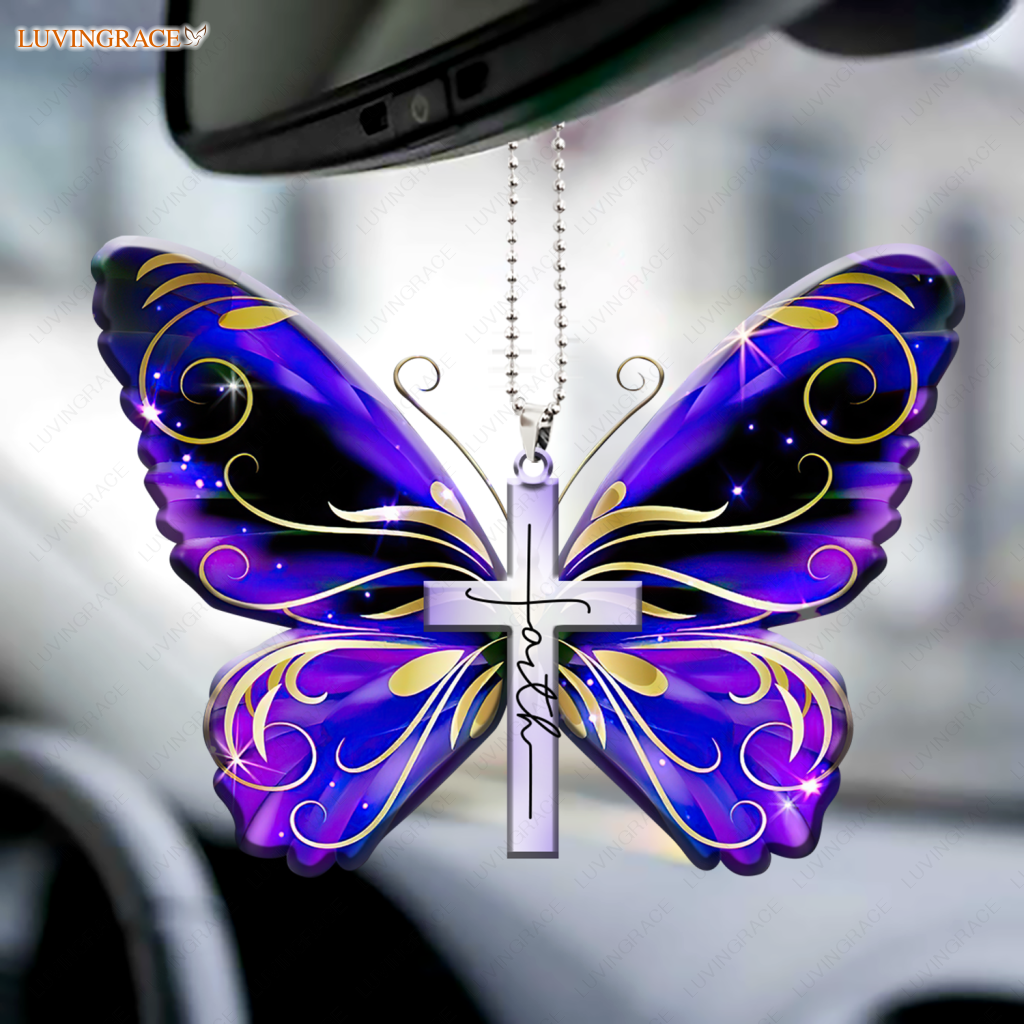 Magic Butterfly Cross Ornament