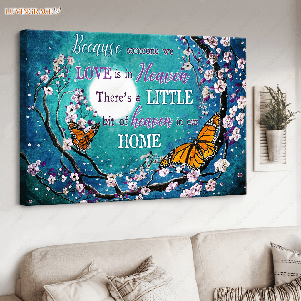 Memorial Monarch Butterflies In Teal Wall Art