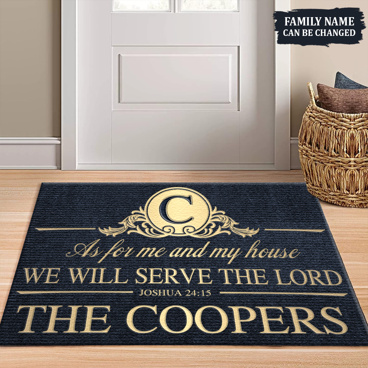 Vintage As For Me And My House Personalized Doormat