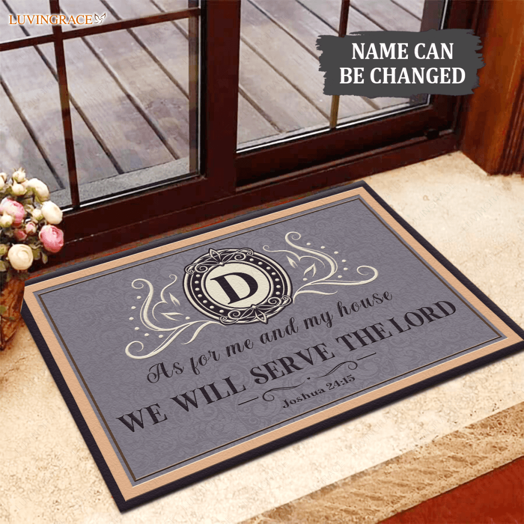 Monogram Griseldis Serve The Lord Personalized Doormat