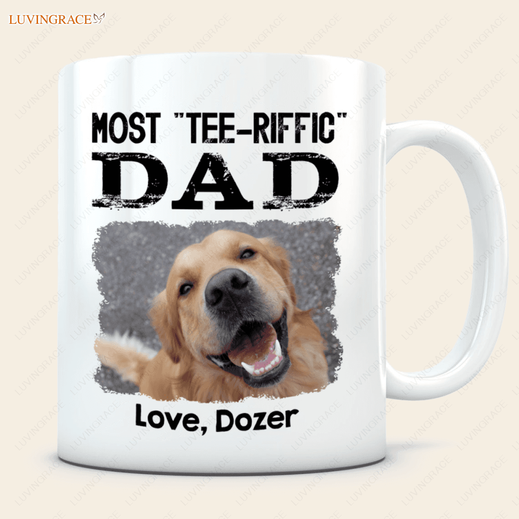 Most Tee-Riffic Dad Custom Pet Photo Mug Ceramic