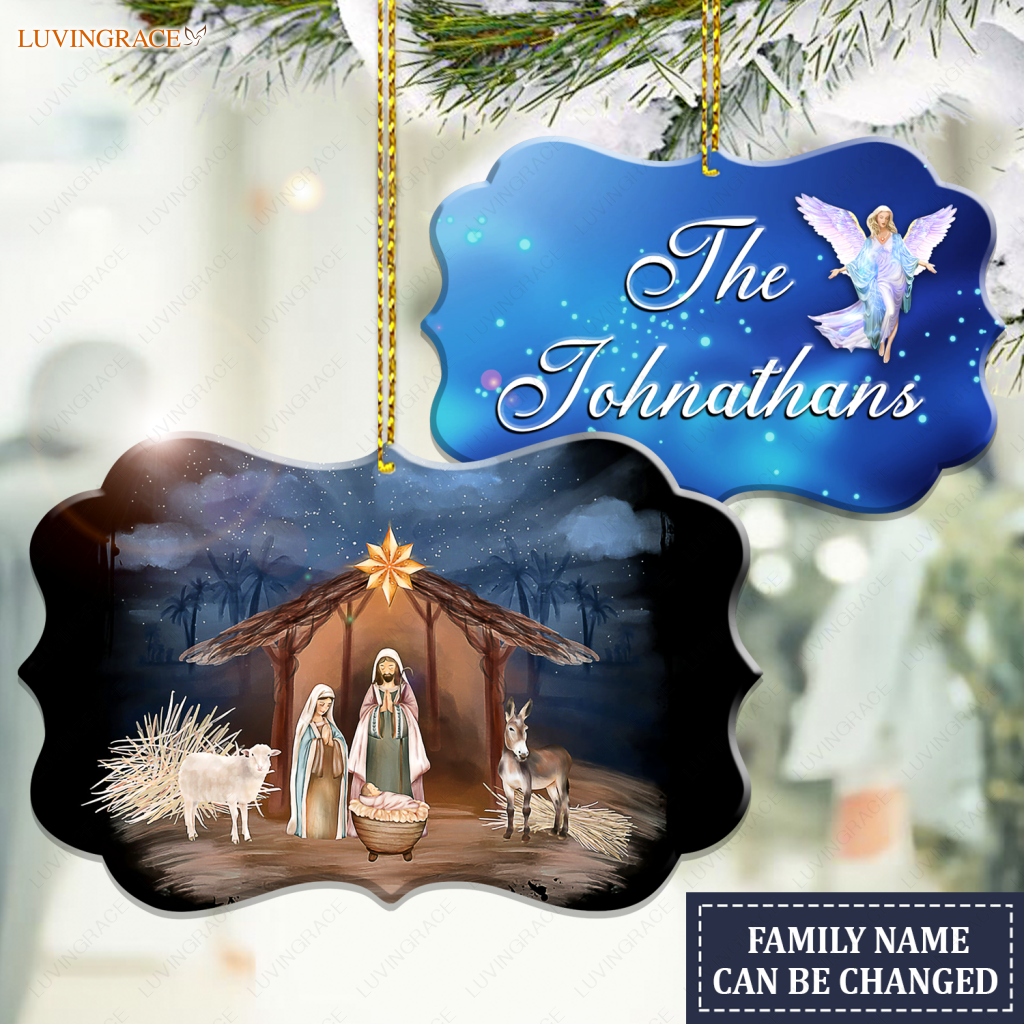 Nativity Scene Personalized Christmas Ornament