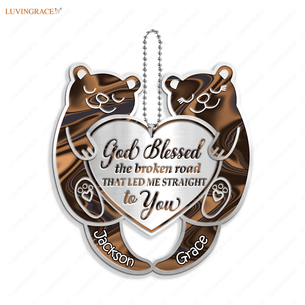 Otter Couple God Blessed Personalized Ornament