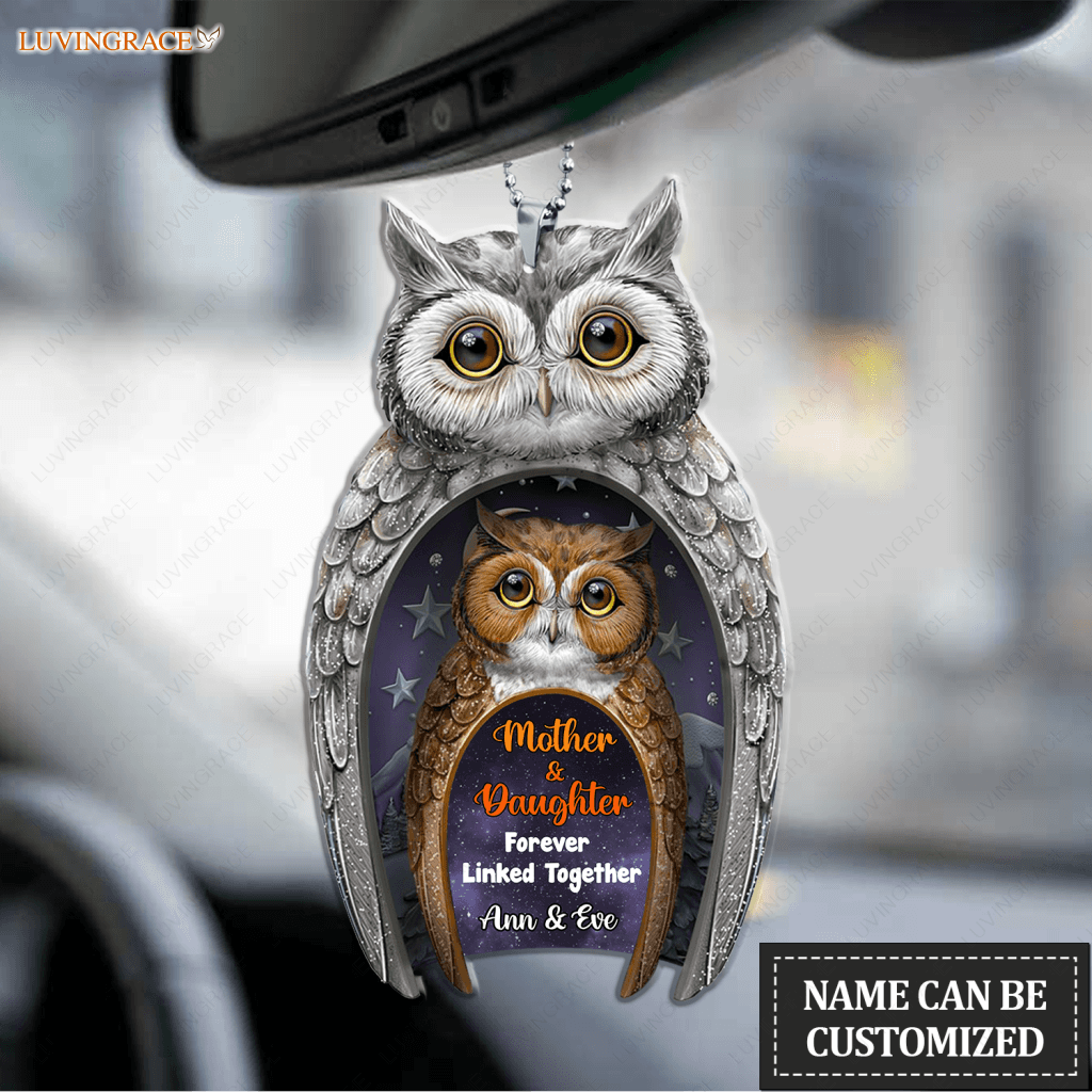 Owls Mother And Daughter Forever Linked Together Personalized Ornament