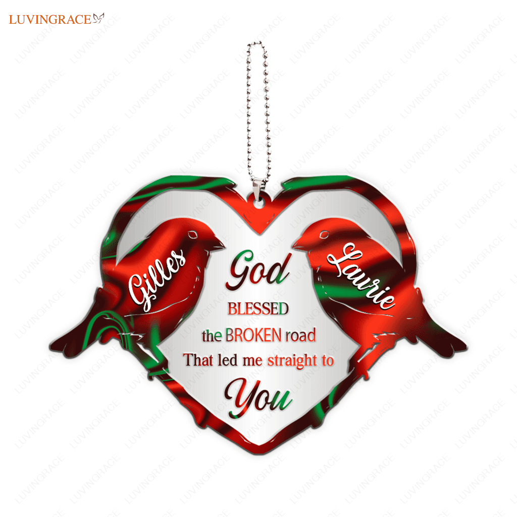 Parrot Couple God Blessed Personalized Ornament
