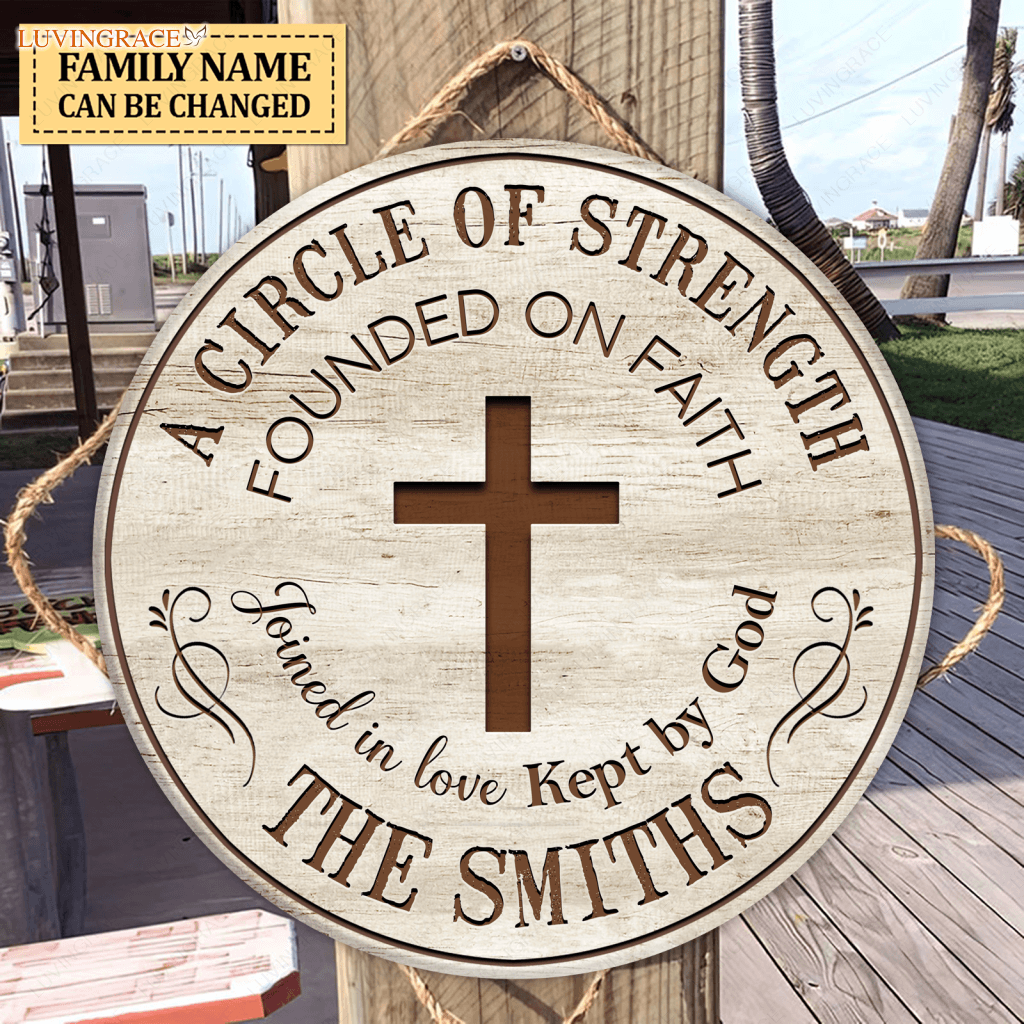 Personalized A Circle Of Family Wood Sign