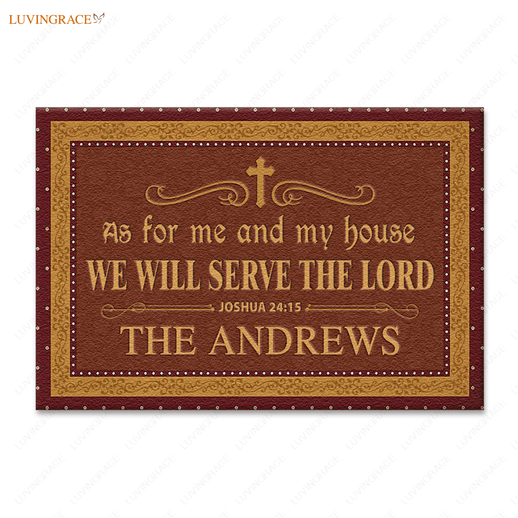 Personalized Abstract Flower Texture Dots Frame Serve The Lord Multifunctional Doormat