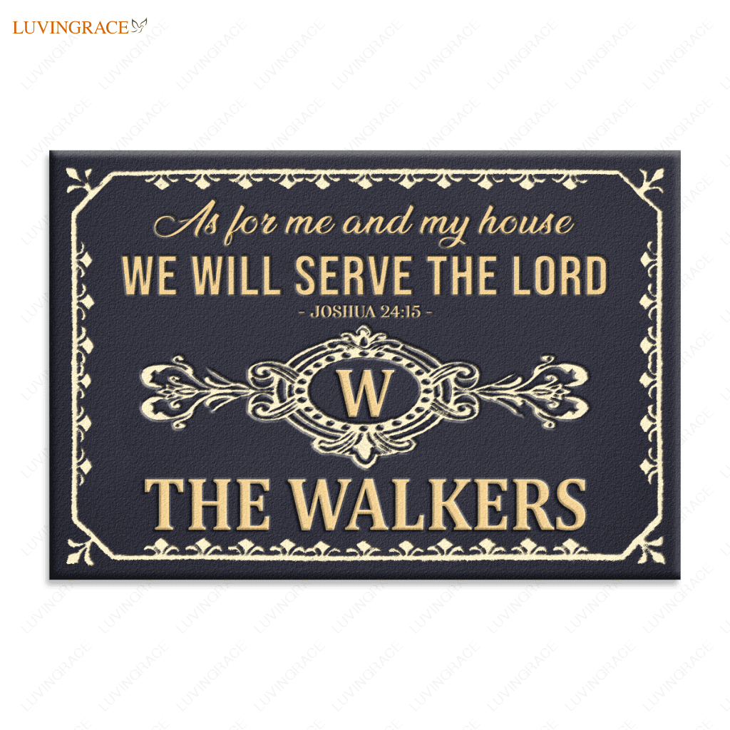 Personalized As For Me And My House We Will Serve The Lord Elegant Family Home Doormat