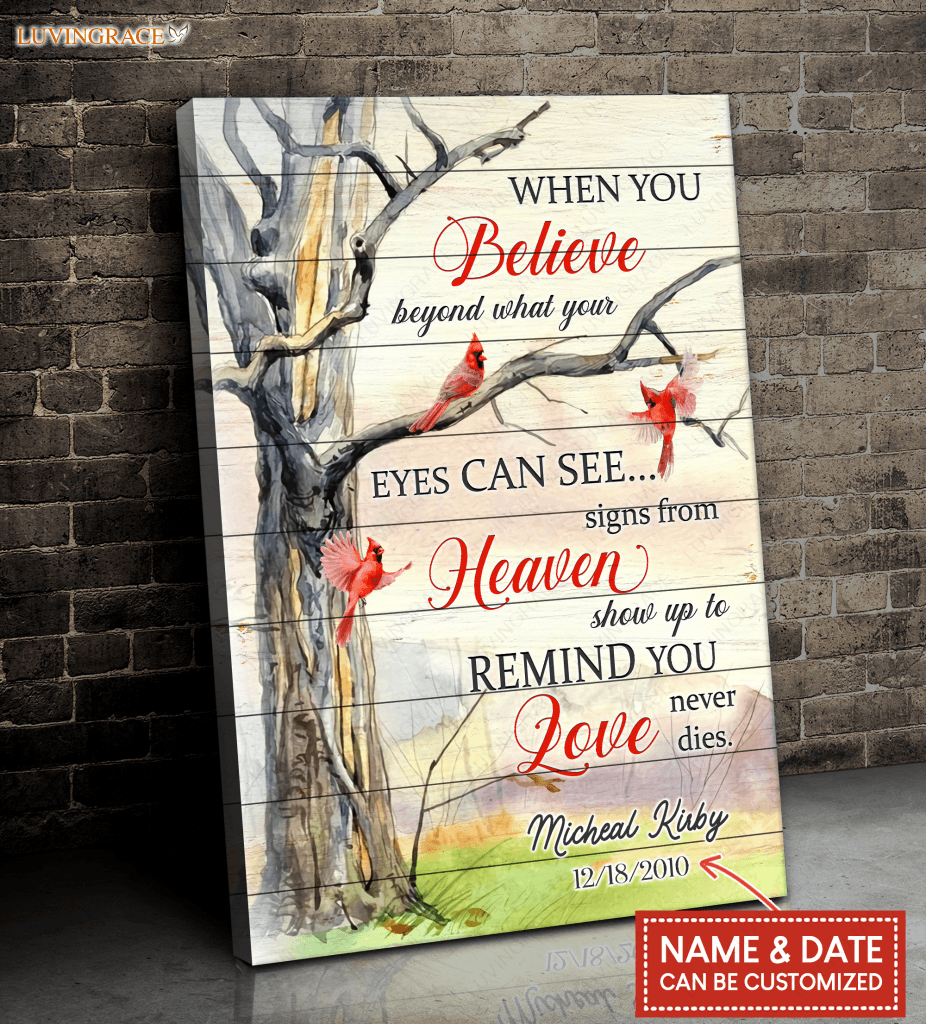 Personalized Beside The Tree Is My Love Wall Art Canvas